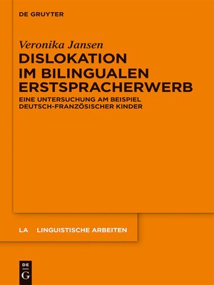 cover image of Dislokation im bilingualen Erstspracherwerb